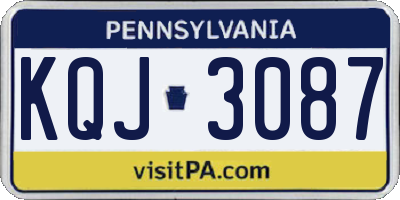 PA license plate KQJ3087