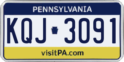 PA license plate KQJ3091
