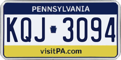 PA license plate KQJ3094
