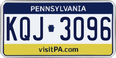 PA license plate KQJ3096