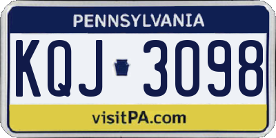 PA license plate KQJ3098