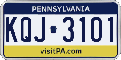 PA license plate KQJ3101