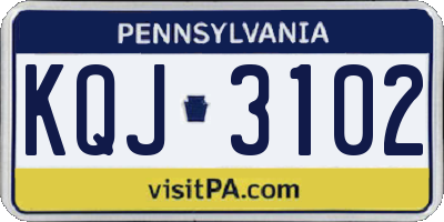 PA license plate KQJ3102