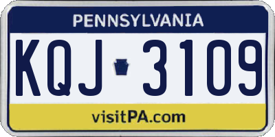 PA license plate KQJ3109