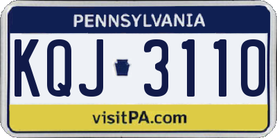 PA license plate KQJ3110