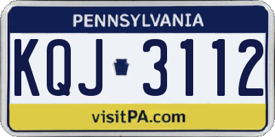 PA license plate KQJ3112
