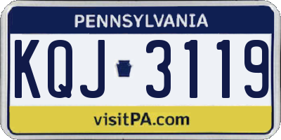 PA license plate KQJ3119