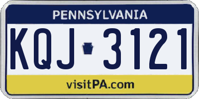 PA license plate KQJ3121