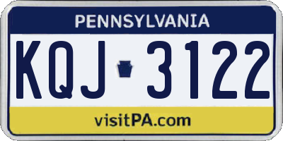 PA license plate KQJ3122