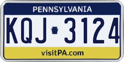 PA license plate KQJ3124