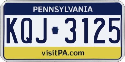 PA license plate KQJ3125
