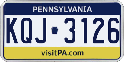 PA license plate KQJ3126