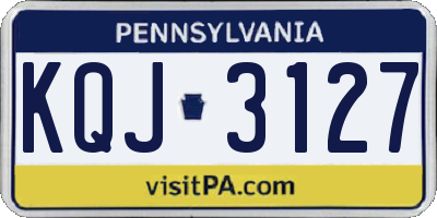 PA license plate KQJ3127
