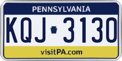 PA license plate KQJ3130