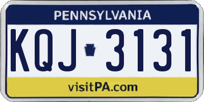 PA license plate KQJ3131
