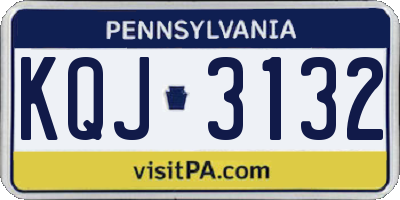 PA license plate KQJ3132