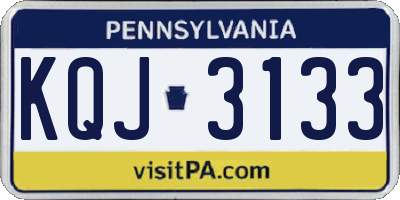 PA license plate KQJ3133