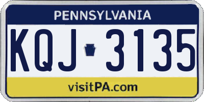 PA license plate KQJ3135