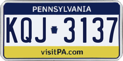 PA license plate KQJ3137