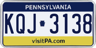 PA license plate KQJ3138