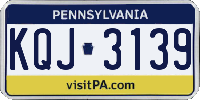 PA license plate KQJ3139