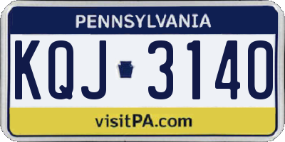 PA license plate KQJ3140
