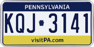 PA license plate KQJ3141