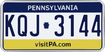 PA license plate KQJ3144