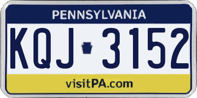 PA license plate KQJ3152
