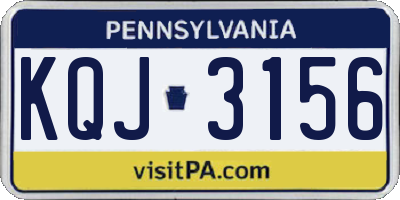 PA license plate KQJ3156