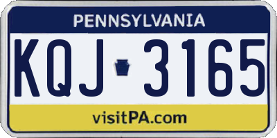 PA license plate KQJ3165