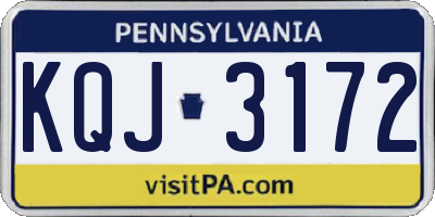 PA license plate KQJ3172