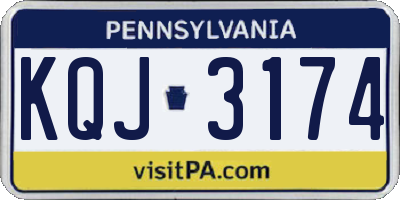 PA license plate KQJ3174