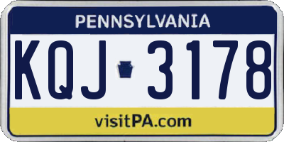 PA license plate KQJ3178