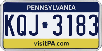 PA license plate KQJ3183