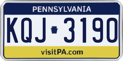 PA license plate KQJ3190
