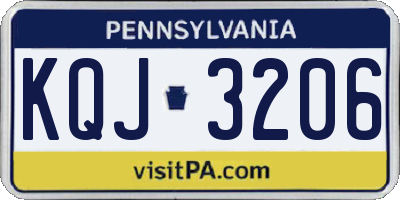 PA license plate KQJ3206