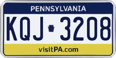 PA license plate KQJ3208