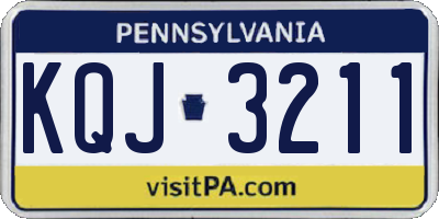 PA license plate KQJ3211