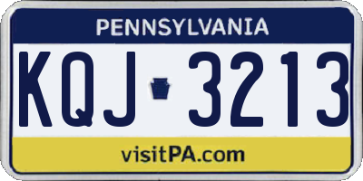 PA license plate KQJ3213