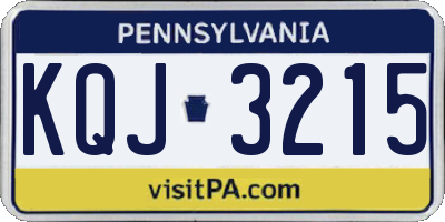 PA license plate KQJ3215