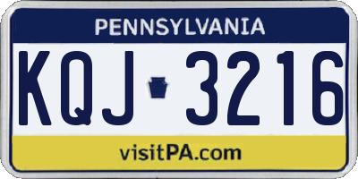 PA license plate KQJ3216