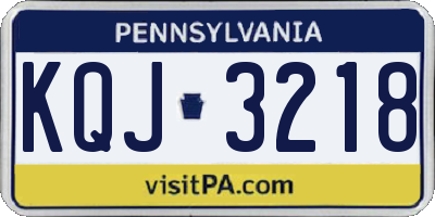 PA license plate KQJ3218