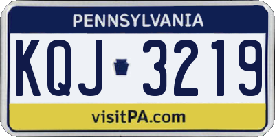 PA license plate KQJ3219