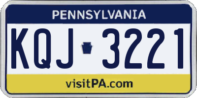PA license plate KQJ3221