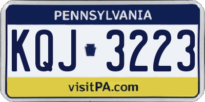 PA license plate KQJ3223