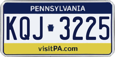PA license plate KQJ3225