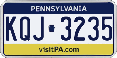 PA license plate KQJ3235