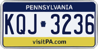 PA license plate KQJ3236