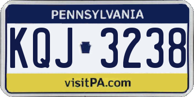 PA license plate KQJ3238